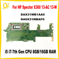 DAX31MB1AA0 DA0X31MBAF0 for HP Specter X360 13-AC 13-W Laptop Motherboard with i5 i7-7th Gen CPU 8GB/16GB RAM DDR4 Fully tested