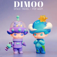 Pop Mart Dimoo Space Travel Series Cute Anime Figure Blind Box Surprise Box Original Action Figure Cartoon Model Gift Toys