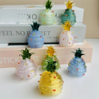 Sáng Tạo Thủy tinh Đồ trang trí quả dứa pha lê Ananas comosus Cây giáng sinh Tượng trái cây mô phỏng