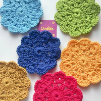 [BELI 5 pcs 100K] Coaster Chochet Alas Tatatan Gelas Cangkir Mug Rajut
