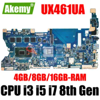 UX461UA Laptop Motherboard For ASUS Zenbook Flip 14 UX461UA UX461U Mainboard W/4GB/8GB/16GB-RAM i3-8130U i5-8250U i7-8550U