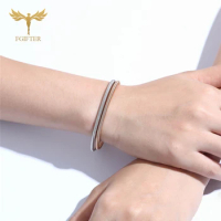 2pc 3mm Memory Spring Wire Bracelets For Women Man Hand Bangle Set Wrist Toy Length Golden Silver Color Steel Jewelry Accessory