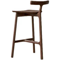 Solid Wood Bar Chair Home Backrest Chair Nordic Bar Chair High Stool Modern Light Luxury Bar Stool Bar Stool