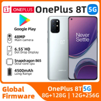 Oneplus 8T Mobile Phone 5G LTE 6.51" 12GB RAM 256GB Dual SIM Card Full Screen Snapdragon 865 original used phone