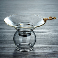 透明玻璃茶漏創意茶濾耐熱茶隔茶漏斗茶葉過濾網不銹鋼網紗過濾器
