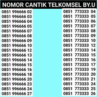 Nomor cantik Nomer Cantik By.U by.U BY.U seri kembar