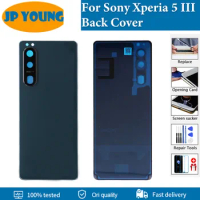 Original Battery Cover Rear Door Housing For Sony Xperia 5 III Back Cover with Camera Frame Lens Parts Replacement