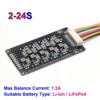 1.2A Active Equalizer Li-ion LiFePo4 18650 Lithium Battery Quick Balancer Pack Storage Energy Transfer Balance Board 2-24S