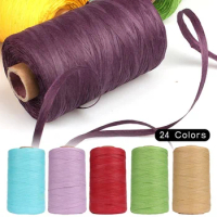 280M Organic Raffia Straw Rope Paper Yarn Crochet Knitting DIY Summer Hat Bag Crochet Yarn Handmade Craft Knit Yarn Thread