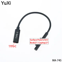 YuXi USB Type C Female To PD Power Supply Adapter Charging Cable For Microsoft Surface Pro6/5/4/3 Book2/1 Go/Laptop2/1