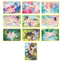 Diy Azur Lane Anime Figure Ganyu Homemade Game Collection Flash Card Bronzing Rare Card Cartoon Board Game Toys Birthday Gift