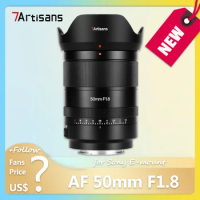 7artisans AF 50mm F1.8 Large Aperture Lens for Camera Portrait Photography with Sony E-mount A7M3 A7M4 S3 FX3