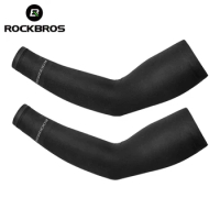 ROCKBROS Arm Warmers UV Protect Arm Sleeves Ice Fabric Running Basketball Camping Riding Outdoors Sports Wear Protective Gear