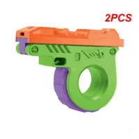 2PCS Safe Press Toy Gun Durable Materials Toy Gun Childrens Gifts Durable Simulated Radish Revolver Unique Design