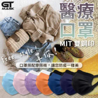 【冠廷】時尚醫療用口罩 雙鋼印 台灣製 50片/盒(99%過濾防護|專利耳掛|無痛感|醫用口罩|7色可選)