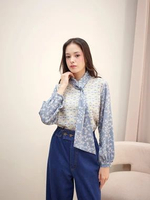Ederra Piper Top / Atasan Wanita / Atasan Motif L/XL Royal Blue
