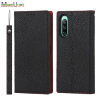 Genuine Leather Flip Cover for Sony Xperia 1 5 10 ACE II III IV V Magnetic Strap Wallet Case Full Protect Shockproof Fundas