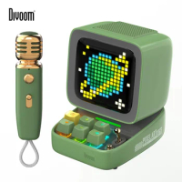 Divoom Ditoo-Mic Bluetooth Speaker with Karaoke Microphone, Pixel Art Display, Desktop Decor, Different Sound Modes, Gift Idea