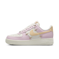 NIKE 耐吉 日常穿搭 經典 立體金勾 緩震 女休閒鞋-白粉橘 WMNS AIR FORCE 1 07 LX-IB2574600