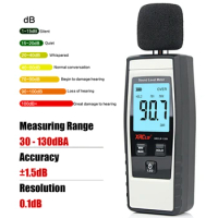 XRCLIF Sound Level Meter Digital Handheld DB Meter Sound Monitor Noise Audio Level Meter 30-130dB Decibels Mini Sound Meter