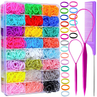 YGDZ Elastic Hair Bands 24 Colors 1500 pcs Hair Rubber Bands for Hair Colorful Toddler Hair Accesso