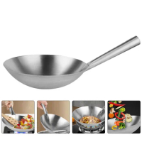 Stainless Steel Wok Woks Pan For Electric Stove Chinese Camping Frying Home Induction Cookware Nonstick