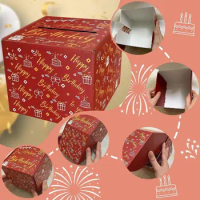 Paper Birthday Money Pulling Box Surprise Cake Decoration Cash Money Clip Cash Gift Box Cash Pull Gift Boxs Birthday