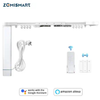 Zemismart WiFi Smart Curtain Motor with Track Alexa Echo Google Home Control via Tuya Electric Curtains Rod Broadlink RF433