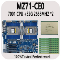 MZ71-CE0 REV.1.X Motherboard + 32GB DDR4-2666 EPYC 7261 7251 7371 7351 7301 7281 735P 7451 7401 740P 7601 7551 7501 755P 7551P