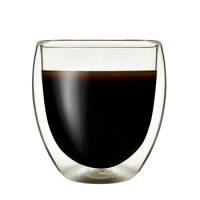 Design Double Deck Coffee Cup Ogival Anti Scald Milk Juice Hot Mugs Heat Resisting Borosilicate Wine Glass Tazas Para Cafe