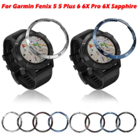 Stainless Steel Smartwatch Cover For Garmin Fenix 6x Pro 6 Sapphire 5 5 Plus Bezel Ring Adhesive Anti Scratch Protective Metal