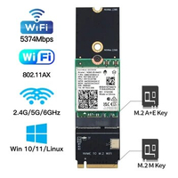 Intel AX210 with WiFi Adapter Bluetooth 5.3 5400Mbps AX210NGW M.2 A+E Key To M.2 M Key NVMe SSD Port Network