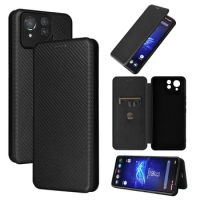 For Asus ROG Phone 8 Pro Case Luxury Flip Carbon Fiber Skin Magnetic Adsorption Case For Asus ROG Phone 8 Pro Phone Bags 6.78"