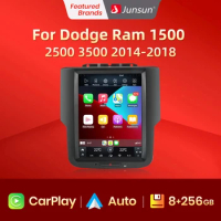 Junsun for Dodge Ram 1500 2500 3500 2014-2018 10.4 Inch Tesla Style GPS Navigation Carplay Auto Android Head Unit Media Player