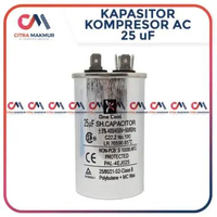 Kapasitor AC 25 uf Capasitor Outdoor Air Conditioner Kompresor Almunium Tabung Mesin Single One Cool