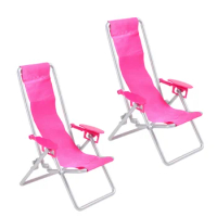 2 Pcs Folding Recliner Chair Outdoor Birthday Present Seaside Plastic Outdoor Playsets Beach
