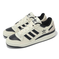 【adidas 愛迪達】休閒鞋 Forum Low CL 男鞋 女鞋 米白 黑 復古 皮革 低筒 情侶鞋 愛迪達(IG3901)