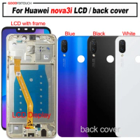 original For Huawei nova 3i LCD Display + Touch Screen Panel Digitizer Assembly with frame For Huawei Nova3i lcd + back cover