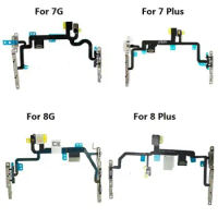 Replacement Part for Apple iPhone 8 8G 8 Plus 7 7 Plus Power &amp; Volume Mute Button Flex Cable Ribbon With Bracket