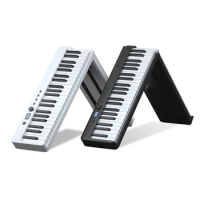 BORA Portable 88 Keys Foldable Electronic Piano Keyboard 128 Tones Rhythms 21 Demos With Sustain Pedal/Bag For Children Beginner