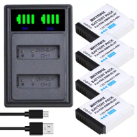 Batmax DMW-BLH7 BLH7E Battery bateria+LED USB Dual Charger with Type C Port for Panasonic Lumix DMC-GM1 DMC-GM5 DMC-GF7 DMC-GF8