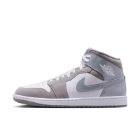 NIKE 耐吉 特別版 AJ1 喬丹 皮革 高筒 男休閒鞋-白灰色 AIR JORDAN 1 MID SE-HF3216100