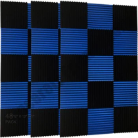 48 Pack 30x30x2.5cm Acoustic Panels SoundProof Wedges Tiles Absorption Insulation Sound Proofing Studio Sound Proof Acoust Foam