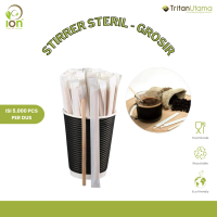 Stirer Kayu Bungkus Kertas Sterill / pengaduk Kopi - Grosir