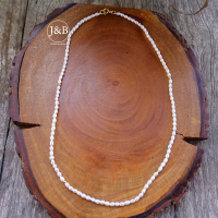 Kalung Mutiara Air Tawar S Goldplated 42 cm - Mutiara 2-3 mm - Kalung Elegan untuk Wanita