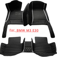 Custom for BMW M3 E30 2/4doors Car Floor Mat all model year Carpet Auto Leather Accessories Rugs Foot Pads Interior 2000-2023