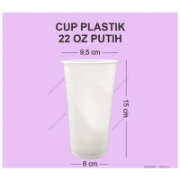 LINK GROSIR Cup Plastik 22 Oz Putih Susu isi 1.000 pcs / Cup Ice 660ml / Gelas Plastik / Cup Es Teh