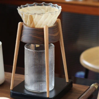 Solid Wood Pour-over Coffee Filter Cup Holder Coffee Filter Drip Filter Net Rack V60 Pour-over Coffee Appliance
