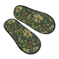 William Morris Company Guest Slippers for Hotel Women Custom Print Floral Textile Pattern House Slipper
