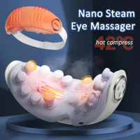 Nano Steam Eye Massager Mask Warm Spa Eye Steamer Acupressure Pressotherapy Kneading Heated Tired Dry Eyes Atomization Glasses